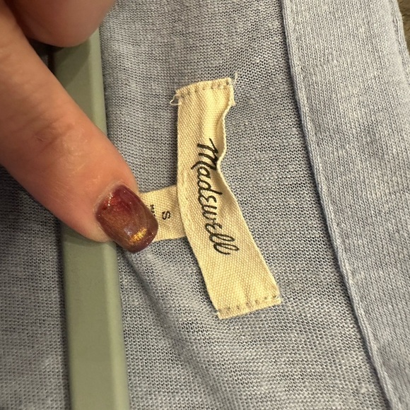 Light Blue V-Neck Women's Top by Madewell - Picture 2 of 5